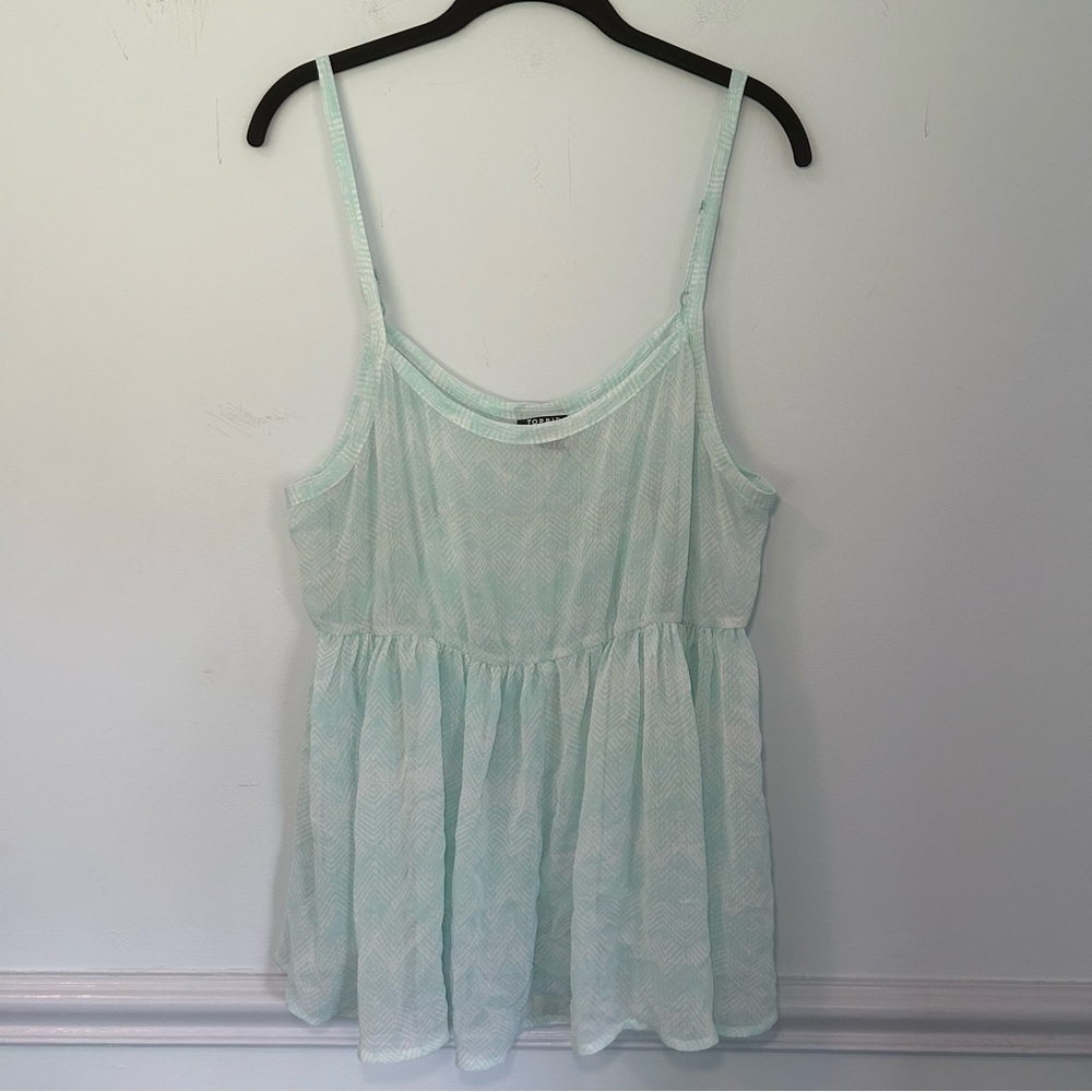 Torrid Mint Green & White Tank Top Blouse Size 1X